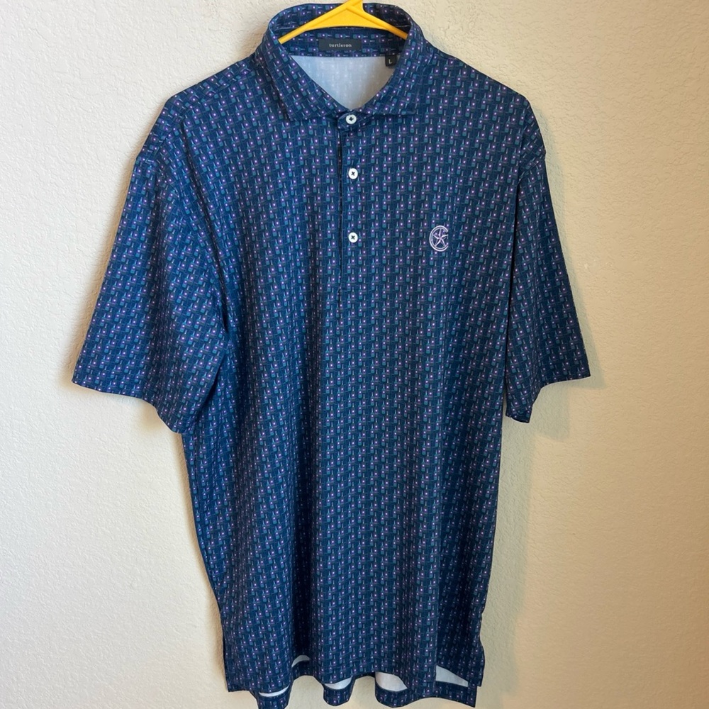 Turtleson Men’s L Golf Polo With Wine Bottles
